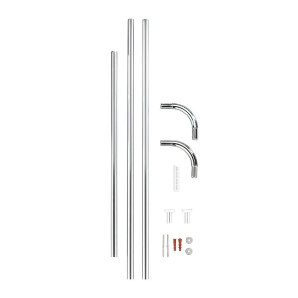 Ezüstszínű univerzális sarok zuhanyfüggönyrúd, ø 2 cm - Wenko-image-2