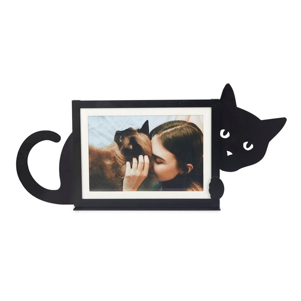 Fekete fém álló képkeret 36x16 cm Hidden Cat  Balvi