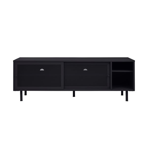 Fekete fém TV-állvány 160x55x45 cm Veep – Unique Furniture