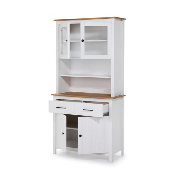 Fehér borovi fenyő tálalószekrény 90x180 cm Miranda – Marckeric-image-3