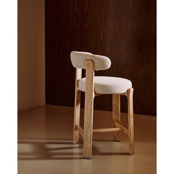 Bézs-világos natúr színű kőrisfa bárszék (ülésmagasság 65 cm) Granite – Kave Home-image-1