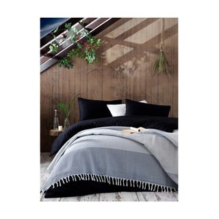 Anna Yatak Örtüsü fekete-fehér pamut ágytakaró, 190 x 250 cm - EnLora Home