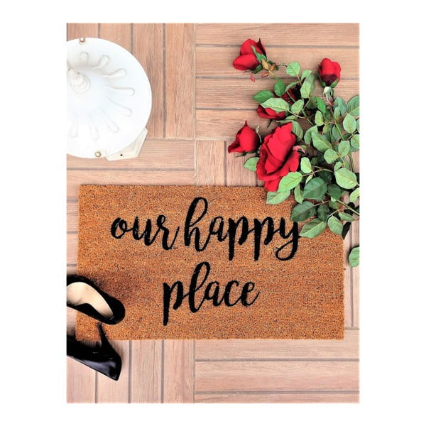 Happy Place kókuszrost lábtörlő, 70 x 40 cm