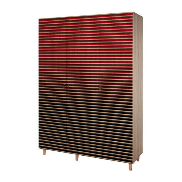 Mode Red háromajtós ruhásszekrény, 135 x 192 cm