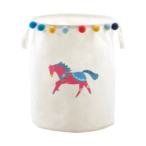 Fehér textil játéktároló kosár ø 38x48 cm Mimo Eclectic Horse – Premier Housewares