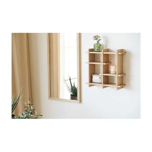 Natúr színű többszintes fali polc tölgyfa dekorral 40 cm Olsberg – House Nordic-image-1