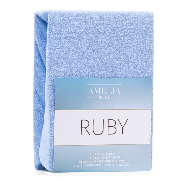 Világoskék gumis frottír lepedő 240x220 cm Ruby – AmeliaHome-image-2