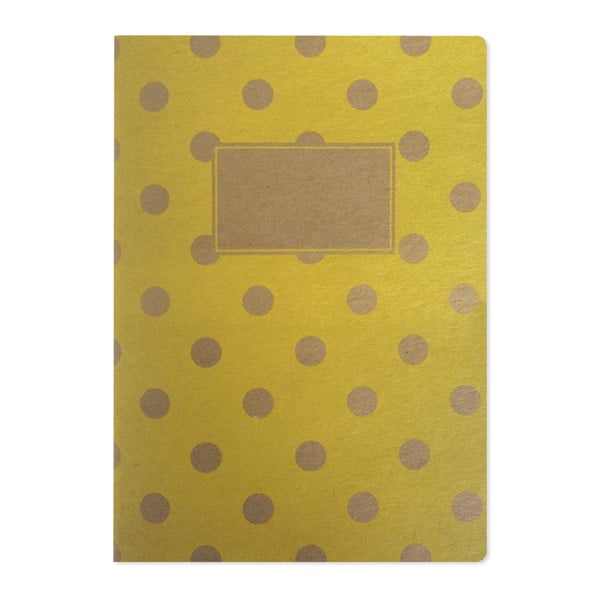 Kraft Typo Yellow Polka Dot jegyzetfüzet - GO Stationery