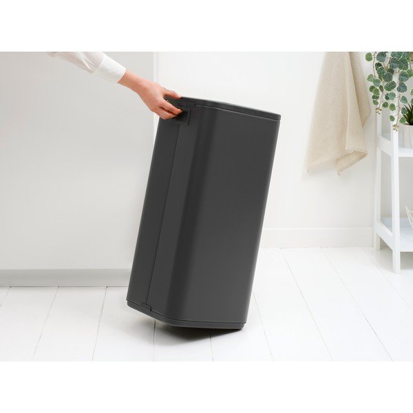 Sötétszürke acél érintésre nyíló szemetes 30 l Bo Touch – Brabantia-image-2