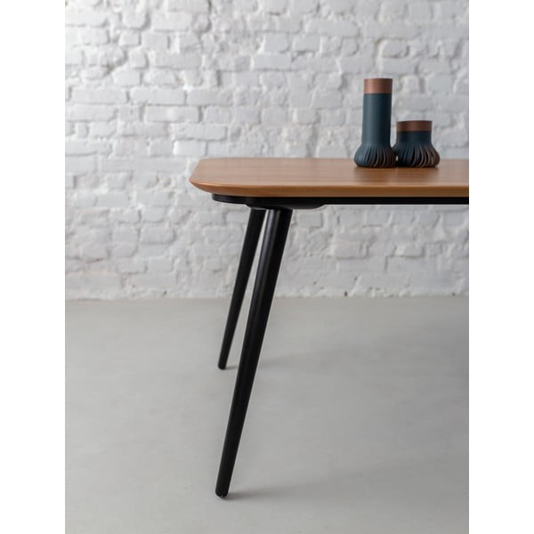 Contrast kőrisfa étkezőasztal fekete lábakkal, 180 x 90 cm - Ragaba-image-2