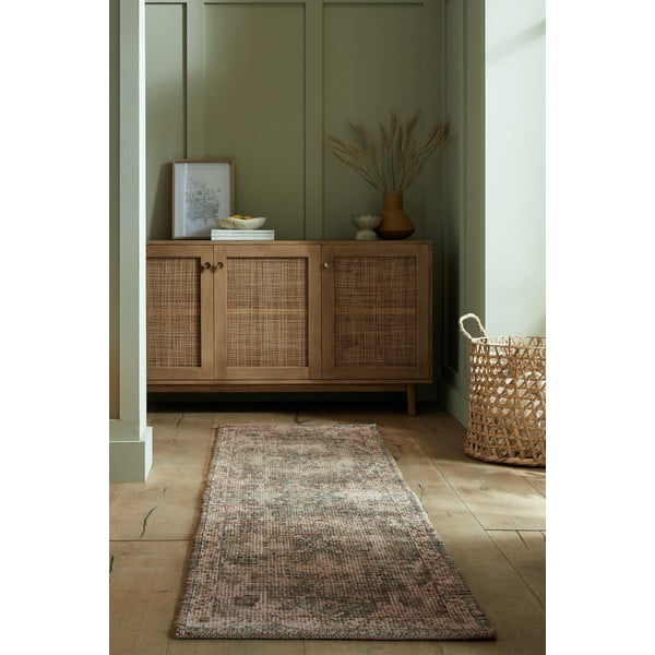 Khaki kézi szövésű jutakeverék futószőnyeg 60x230 cm Selena Jute Traditional – Flair Rugs-image-1