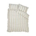 Bézs egyszemélyes ágyneműhuzat 135x200 cm Seersucker Frill Stripe – Catherine Lansfield