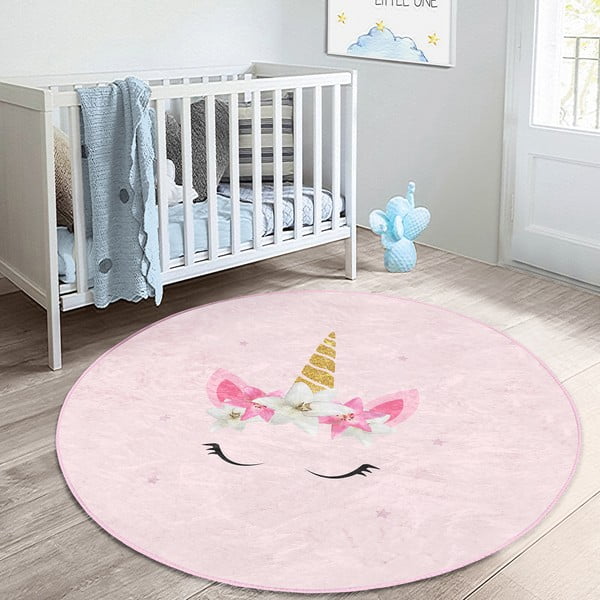 Rózsaszín gyerek szőnyeg ø 100 cm Comfort – Mila Home-image-3