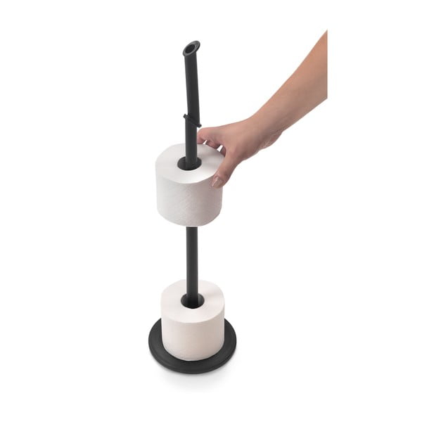 Matt fekete acél WC-papír tartó állvány Lava – Metaltex-image-2
