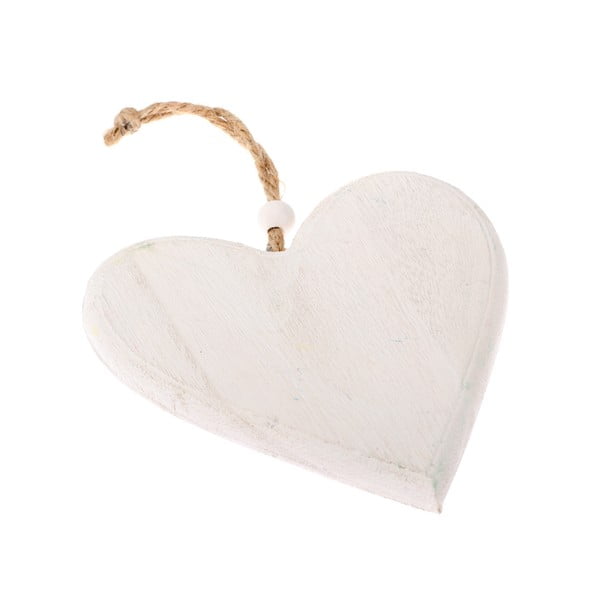 So Cute Heart fehér, függő dekoráció fából - Dakls
