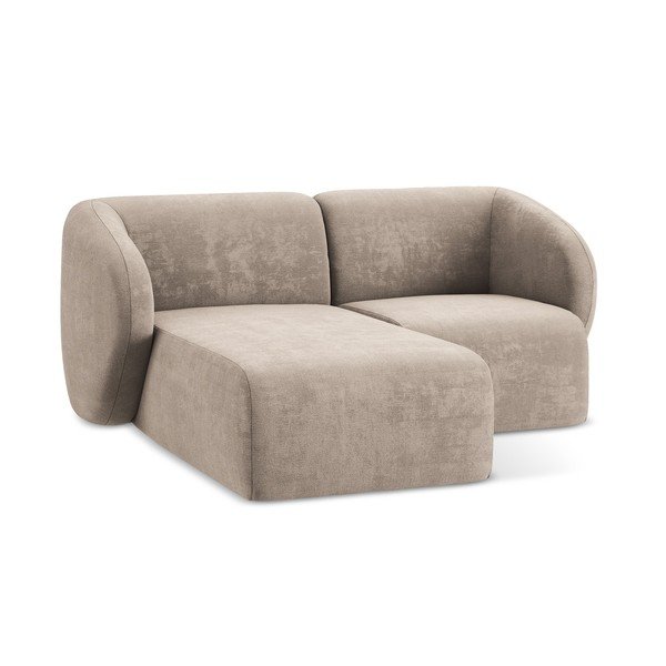 Világosbarna zsenília sarokkanapé (bal oldali-heverő résszel) Lani – Makamii-image-4