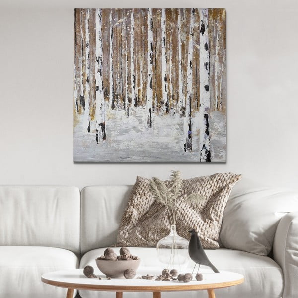 Kézzel festett kép 70x70 cm Birch Wood – Wallity-image-1