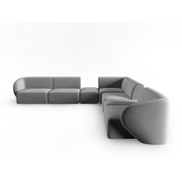 Szürke bársony sarokkanapé Paolo – Milo Casa-image-2