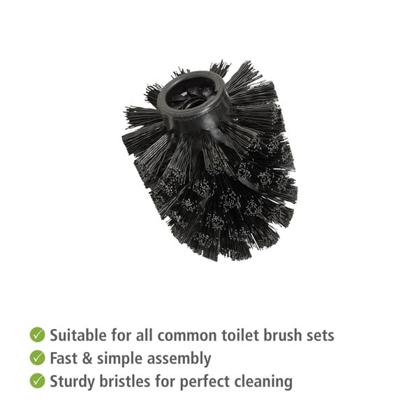 Fekete műanyag tartalék WC-kefe fej szett 10 db-os Ø8cm – Wenko-image-1