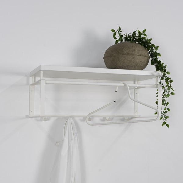 Fehér fém fali fogas polccal 70 cm Rex – Spinder Design-image-4