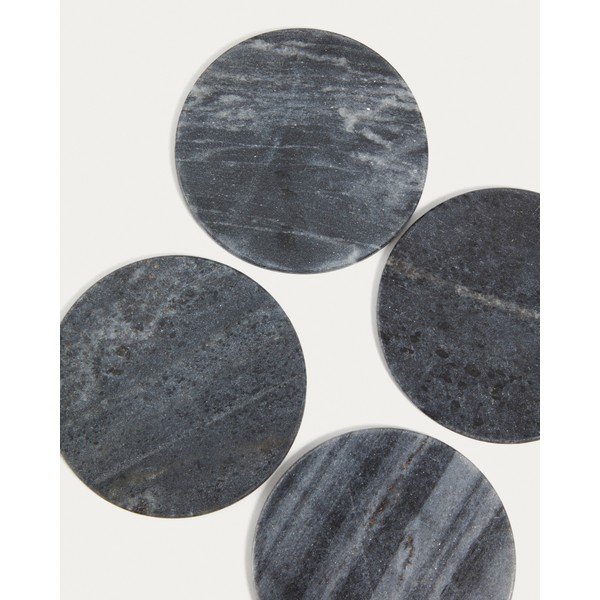 Szürke márvány poháralátét szett 4 db-os Tresa – Kave Home-image-3