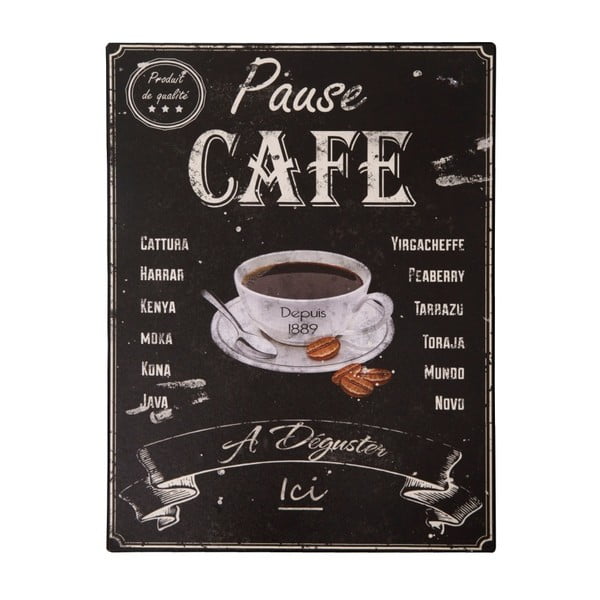 Fém falitábla 25x33 cm Pause Café – Antic Line
