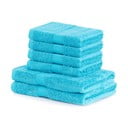 Kék frottír bambuszkeverék törölköző és fürdőlepedő készlet 6 db-os Bamby – DecoKing