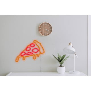 Pizza narancssárga-piros világító fali dekoráció, 40 x 22 cm - Candy Shock
