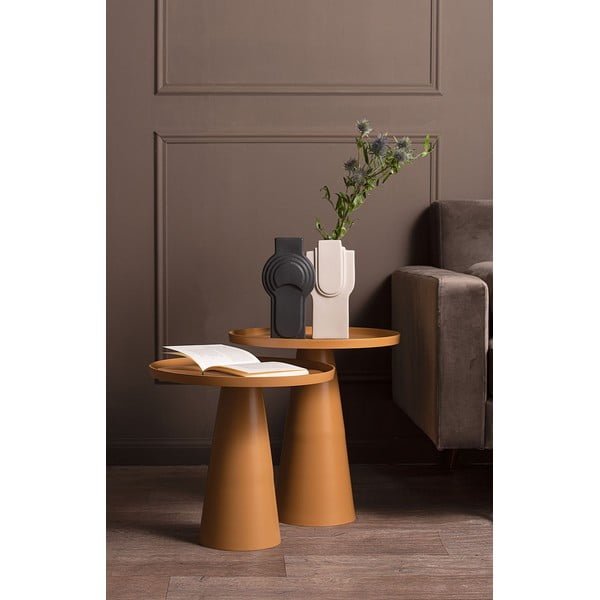 Force mustársárga fém tárolóasztal, magasság 37,5 cm - Leitmotiv-image-1