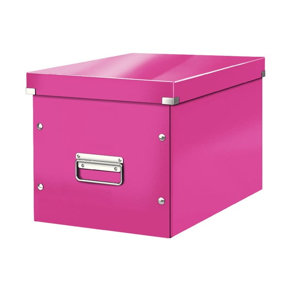 Rózsaszín fedeles karton tárolódoboz 32x36x31 cm Click&Store – Leitz