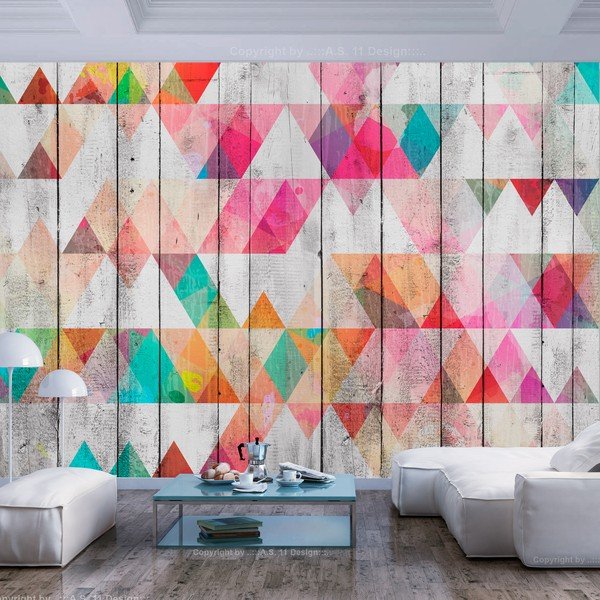 Rainbow Triangles nagyméretű tapéta, 400 x 280 cm - Artgeist-image-1