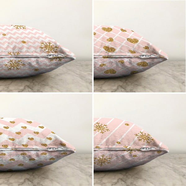 Karácsonyi mintás textil párnahuzat szett 4 db-os 43x43 cm – Mila Home-image-1