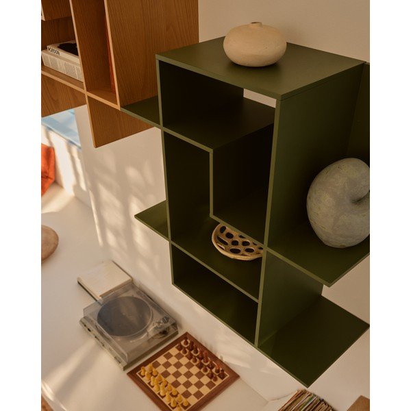 Zöld moduláris polcrendszer 80x80x25 cm Ina – Kave Home-image-3