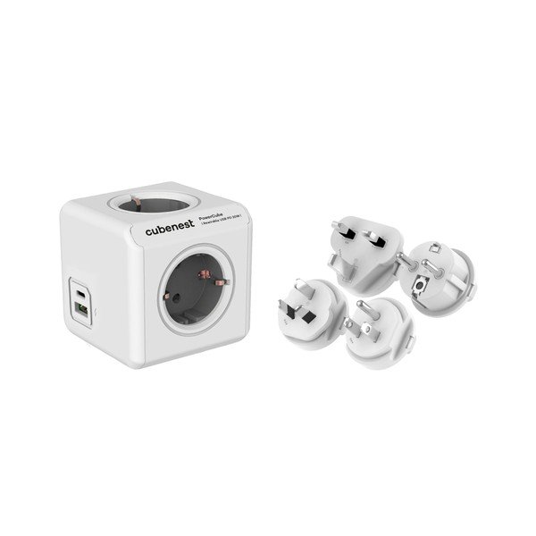 Elosztó 13 cm PowerCube ReWirable USB Schuko – Cubenest-image-1