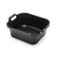 Fekete műanyag lavór két fogantyúval, 39 x 32 x 14 cm - Addis