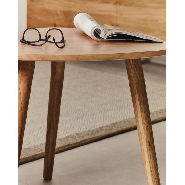 Akácfa tárolóasztal szett 2 db-os 60x61 cm Duvani – Kave Home-image-1