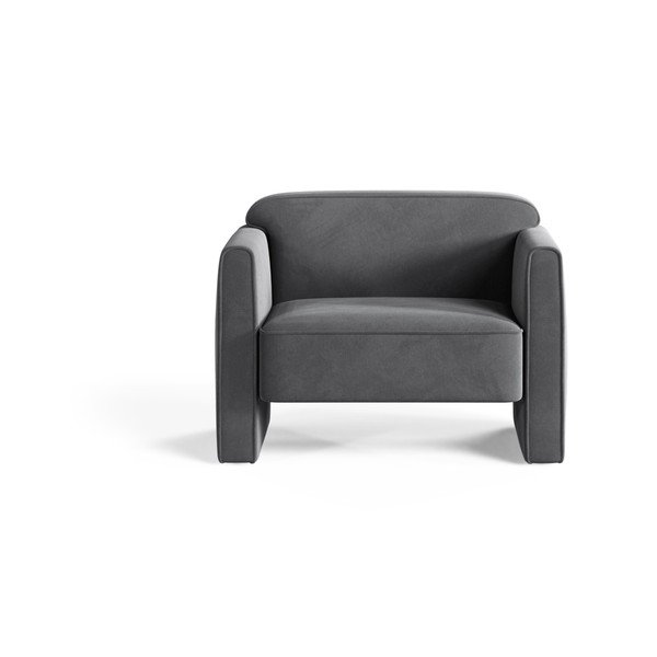 Szürke bársony fotel Abby – Micadoni -image-1