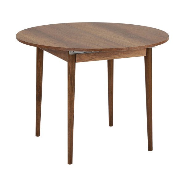 Kerek bővíthető étkezőasztal hosszabbító asztallappal diófa dekorral ø 100 cm Viona – Kalune Design