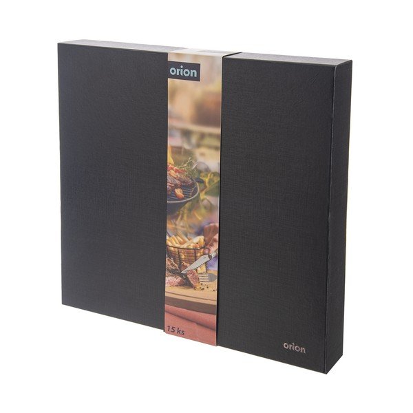 Ezüstszínű-natúr színű rozsdamentes acél evőeszköz készlet 15 db-os – Orion-image-4