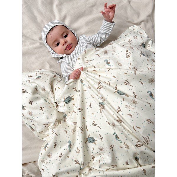 Világossárga bio pamut gyerek ágyneműhuzat babaágyhoz 70x100 cm Sea Garden – Cam Cam Copenhagen-image-4