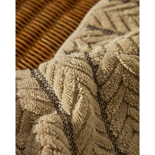 Bézs frottír pamut fürdőlepedő 90x150 cm Rune – Kave Home-image-3