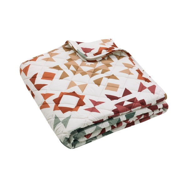 Bézs steppelt ágytakaró 220x230 cm Autumn Patchwork Geo – Catherine Lansfield