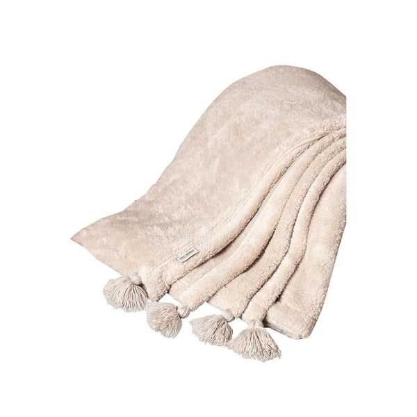 Világosbarna mikroplüss ágytakaró 200x220 cm Puffy – Mijolnir