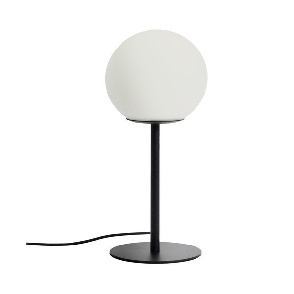 Fehér-fekete asztali lámpa üveg búrával (magasság 35 cm) Brisia – Kave Home