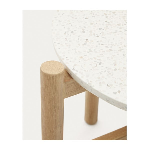 Kerek tárolóasztal terrazzo asztallappal ø 54,5 cm Pola – Kave Home-image-2
