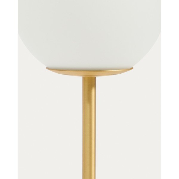 Fehér-aranyszínű asztali lámpa üveg búrával (magasság 35 cm) Brisia – Kave Home-image-3