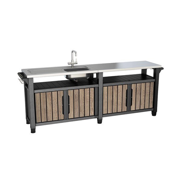 Kerti konyha kőrisfa dekorral 237x52 cm Unity Chef – Keter
