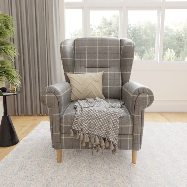 Szürke füles fotel Swan – Ropez-image-1