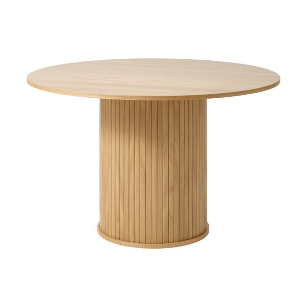 Kerek étkezőasztal tölgyfa dekorral ø 120 cm Nola – Unique Furniture
