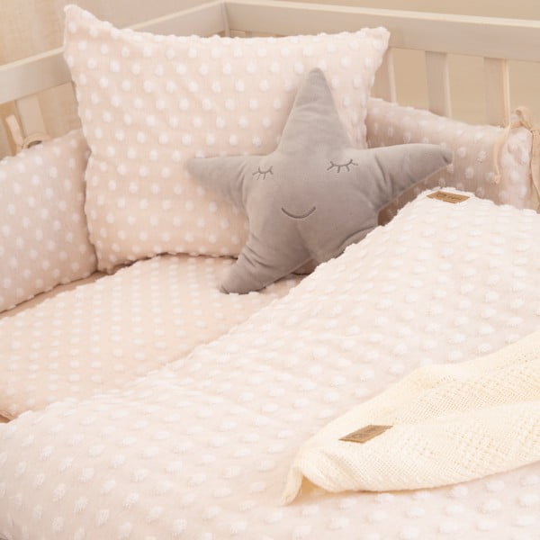 Bézs pamutkeverék gyerek ágyneműhuzat babaágyhoz 100x135 cm Frosty Almond – Roba-image-1